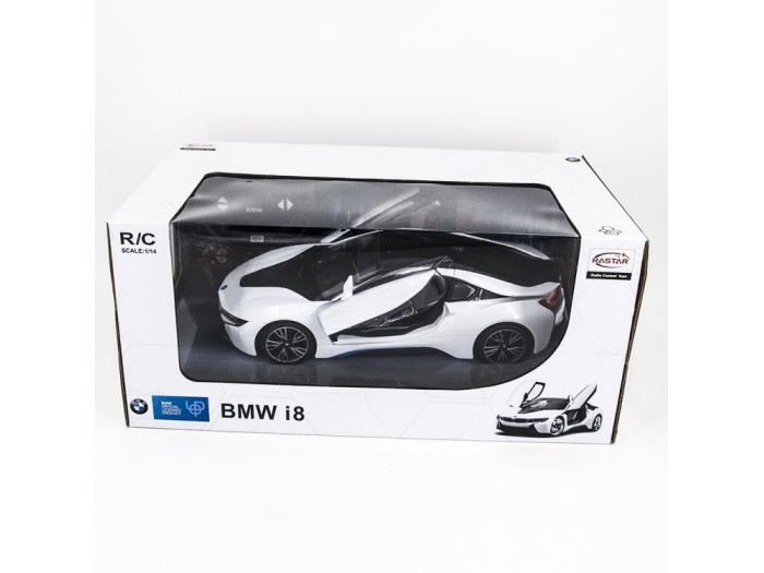 Машина на радиоуправлении BMW i8, вручную открывающиеся двери, цвет белый, 1:14  